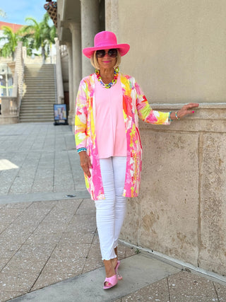 LULU-B CLEAR PINK TAILORED V TOP LULU-B