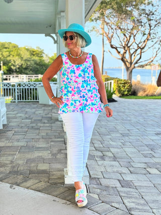 PINK PETALS CHA CHA TANK LULU-B