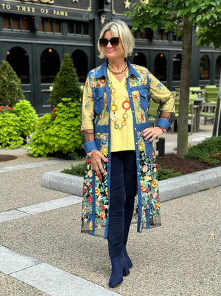 AFTERNOON AT THE GARDEN LACE NAVY DUSTER CATHYS RESORTWEAR