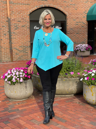 LULU-B AQUA ASYMMETRIC TOP LULU-B