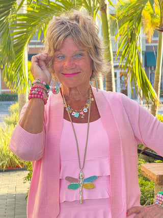 PEYTON CLEAR PINK SHRUG LULU-B