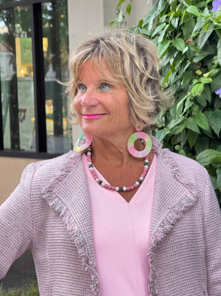 LULU-B CITY LIMIT PINK FRINGE JACKET LULU-B