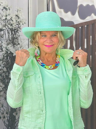 KEY WEST CLEAR LIME LINEN JACKET LULU-B