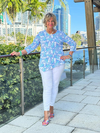 LULU B CORAL BREEZE ASYMMETRIC TOP LULU-B