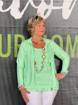 LULU-B SOFT MINT FULL ZIPER JACKET LULU-B