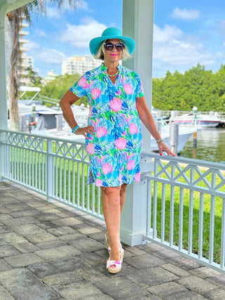 SEASHELL BEACH COLLAR DRESS - Cathys Place