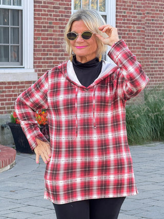 Rust Plaid Fall Day Hoodie Cathys Place