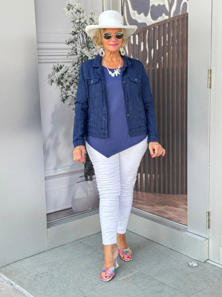 KEY WEST NAVY LINEN JACKET LULU-B