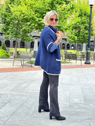 LULU-B SHADES OF BLUE ASYMMETRIC TOP LULU-B