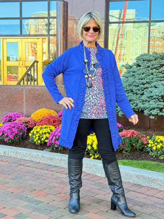 LULU-B ROUGED SAPPHIRE ROUGED CARDIGAN LULU-B