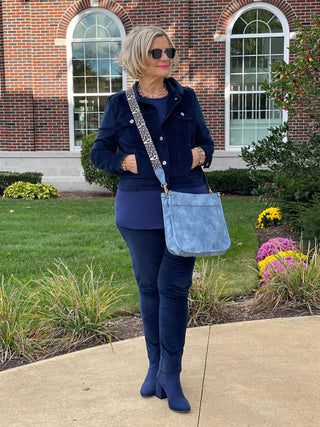 LULU-B NAVY VELOUR JACKET LULU-B