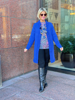 LULU-B ROUGED SAPPHIRE ROUGED CARDIGAN LULU-B