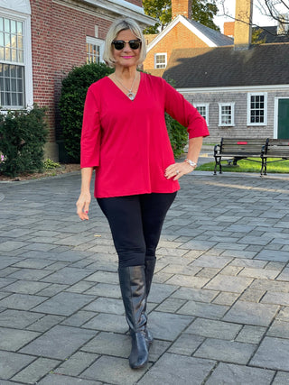 LULU-B RED TAILORED V SLEEVE LULU-B