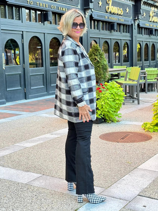 Ethyl Luxe Check Knit Jacket - Trooper ETHYL JEANS