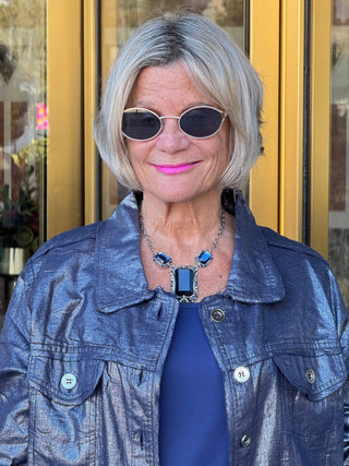 Navy Metallic Jacket Cathys Place