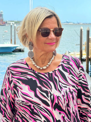 LULU-B PINK SIZZLE ASYMMETRIC TOP LULU-B