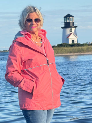 Women's New Englander® Rain Jacket Peach Cathys Place