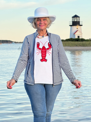 NAUTICAL NAVY STRIPE JACKET LULU-B