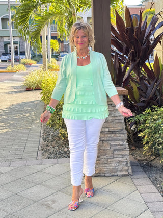 PEYTON CLEAR LIME SHRUG LULU-B