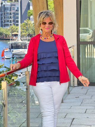CRIMSON RED FULL ZIPPER LULU-B