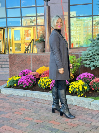 LULU-B CHARCOAL CASHMERE CARDIGAN LULU-B