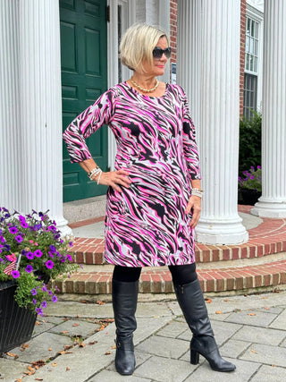 LULU-B SIZZLE PINK SLEEVE DRESS LULU-B