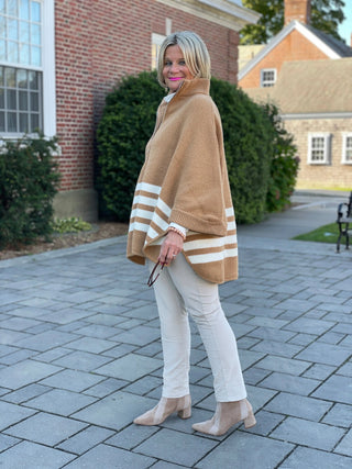 BAR HARBOR CAMEL FULL ZIP CAPE Accent fashions