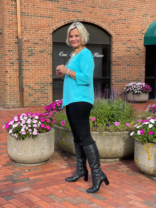 LULU-B AQUA ASYMMETRIC TOP LULU-B