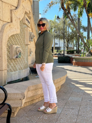 LULU-B OLIVE FULL ZIPPER JACKET LULU-B