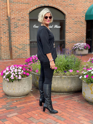 LULU-B BLACK TAILORED V SLEEVE LULU-B