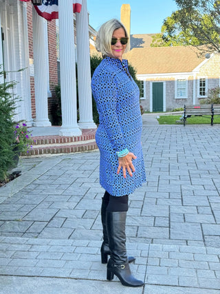 LULU-B SHADES OF BLUE ZIPPER DRESS LULU-B