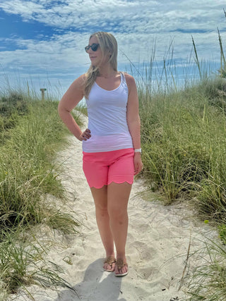 LULU-B CORAL SCALLOP SHORTS LULU-B