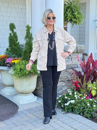 CREAM CORDUROY BUTTON JACKET Cathys Place