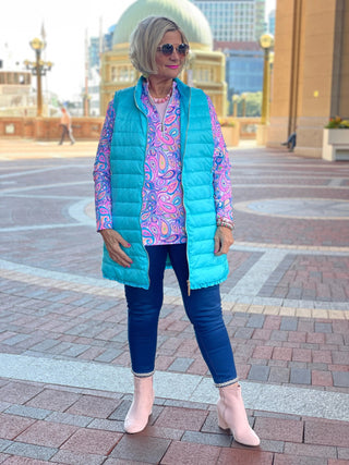 LULU-B AQUA PUFFER VEST LULU-B