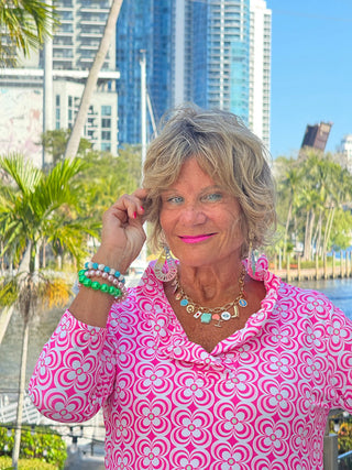 LULU B TROPIC PETALS RUFFLE TOP LULU-B