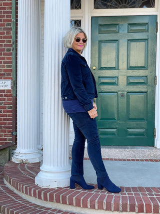 LULU-B NAVY VELOUR JACKET LULU-B