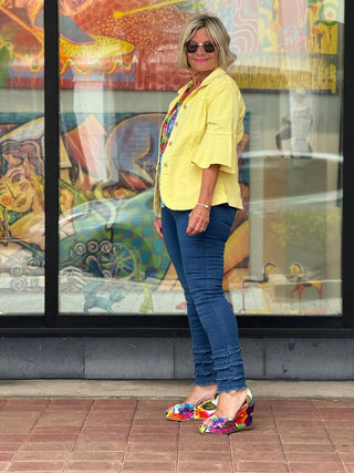 LULU-B SOUTH BEACH NAVY DENIM ANKLE PANT LULU-B