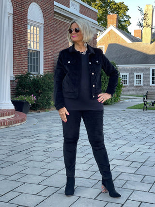 LULU-B BLACK VELOUR PANTS LULU-B