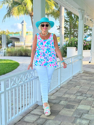 PINK PETALS CHA CHA TANK LULU-B