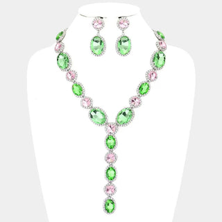 Glass Crystal Rhinestone Y Evening Necklace Glass Lo o Art Collections