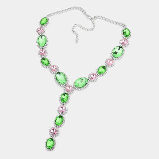 Glass Crystal Rhinestone Y Evening Necklace Glass Lo o Art Collections