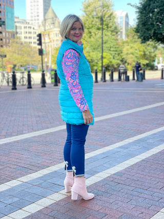 LULU-B AQUA PUFFER VEST LULU-B