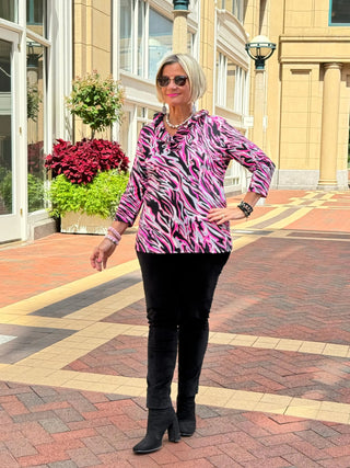 LULU-B PINK SIZZLE RUFFLE TOP LULU-B