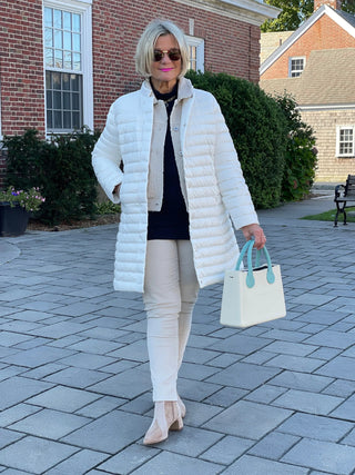 WINTER WHITE LONG PUFFER JACKET LULU-B