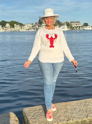 WHITE LOBSTER SWEATER LULU-B