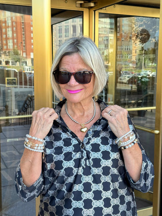 LULU-B BLACK & SILVER METALIC TUNIC LULU-B