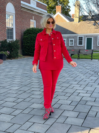 LULU-B RED VELOUR PANTS LULU-B