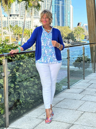 LULU B CORAL BREEZE SLEEVELESS RUFFLE TOP LULU-B