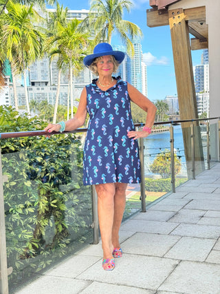 LULU B MIDNIGHT REEF RUFFLE DRESS LULU-B