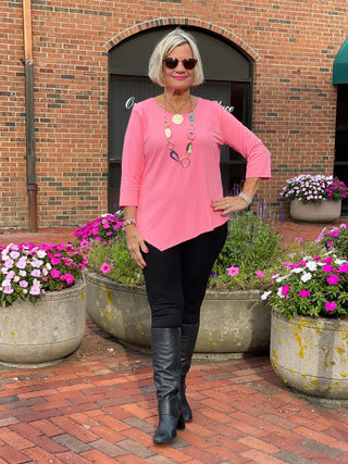 LULU-B CORAL ASYMMETRIC TOP LULU-B